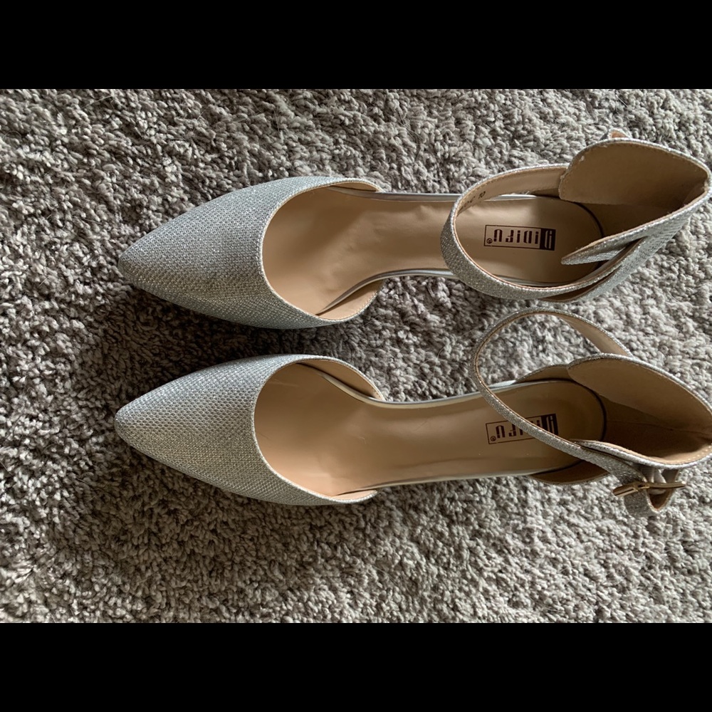Silver Sequined Wedding/Engagement Heels